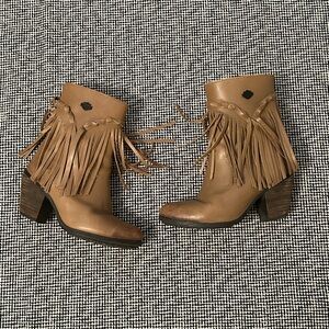 Harley-Davidson Brown Retta Fringe Ankle Boots